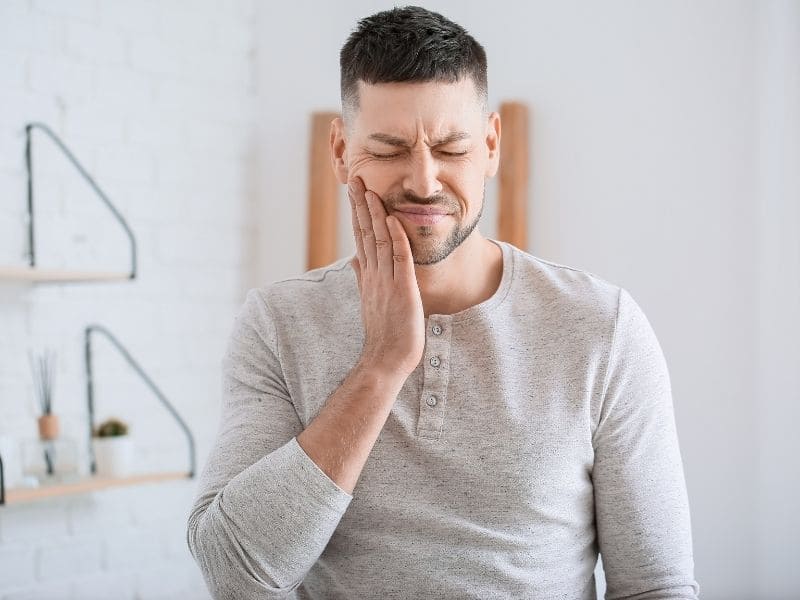 Patient with tooth pain
